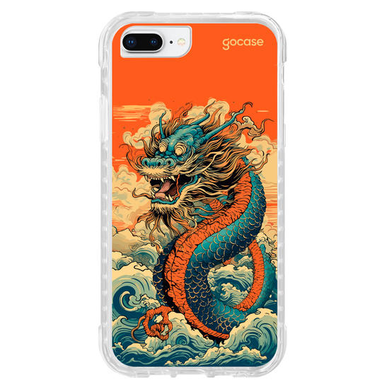 Capinha para celular  Dragão Oriental - Ondas