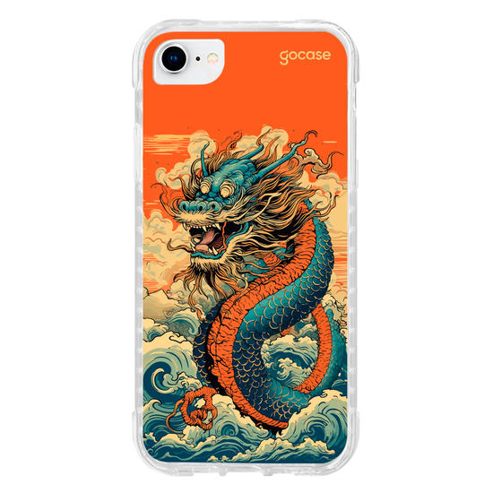 Capinha para celular  Dragão Oriental - Ondas