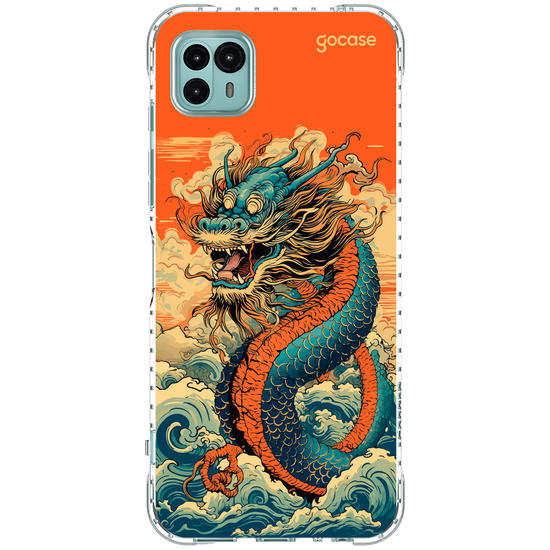 Capinha para celular  Dragão Oriental - Ondas