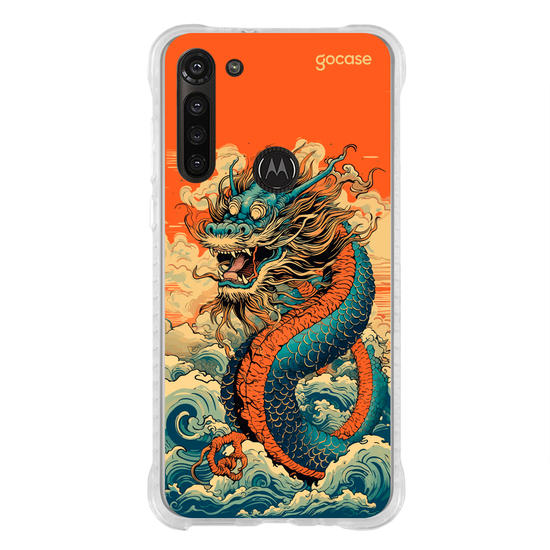 Capinha para celular  Dragão Oriental - Ondas