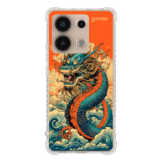 Capinha para celular  Dragão Oriental - Ondas