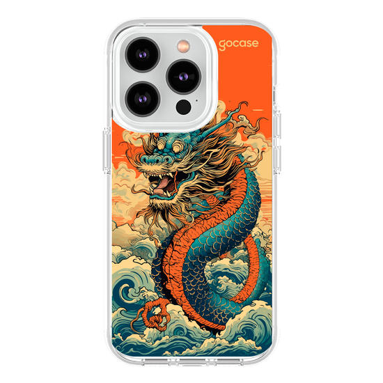 Capinha para celular  Dragão Oriental - Ondas