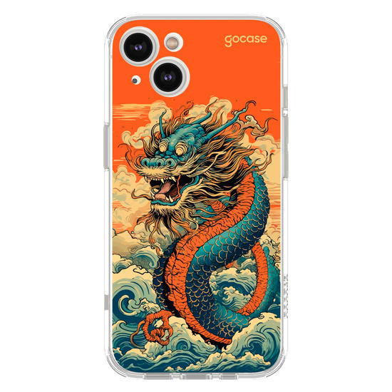 Capinha para celular  Dragão Oriental - Ondas