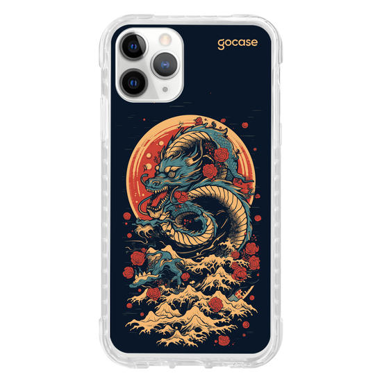 Capinha para celular  Dragão Oriental - Rosas
