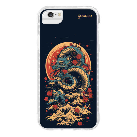 Capinha para celular  Dragão Oriental - Rosas