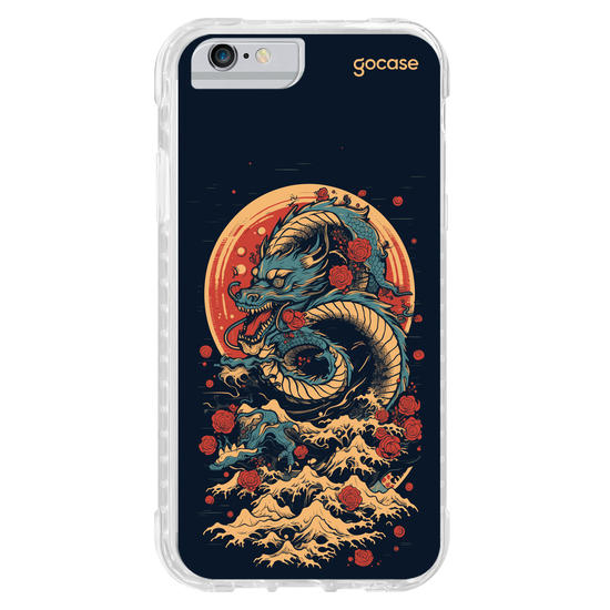 Capinha para celular  Dragão Oriental - Rosas