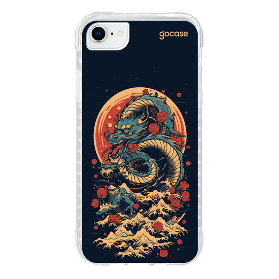 Capinha para celular  Dragão Oriental - Rosas
