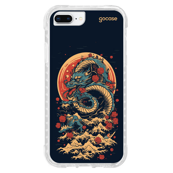 Capinha para celular  Dragão Oriental - Rosas