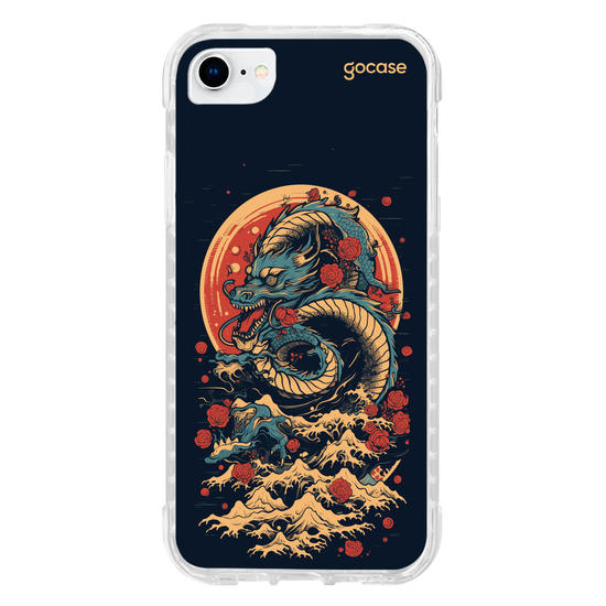 Capinha para celular  Dragão Oriental - Rosas