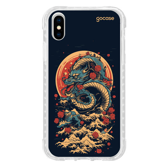 Capinha para celular  Dragão Oriental - Rosas