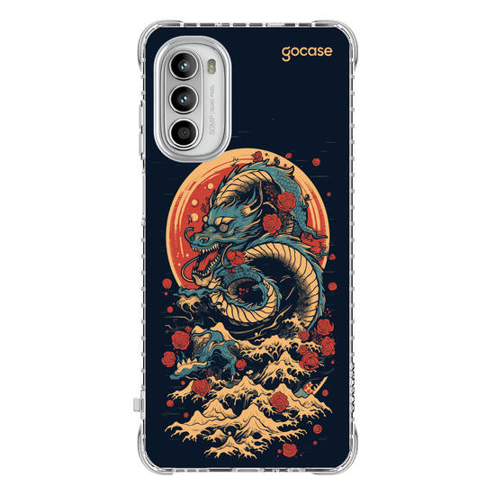 Capinha para celular  Dragão Oriental - Rosas
