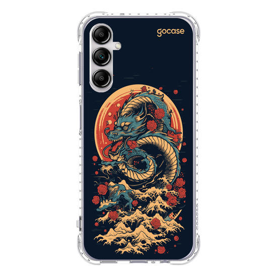 Capinha para celular  Dragão Oriental - Rosas