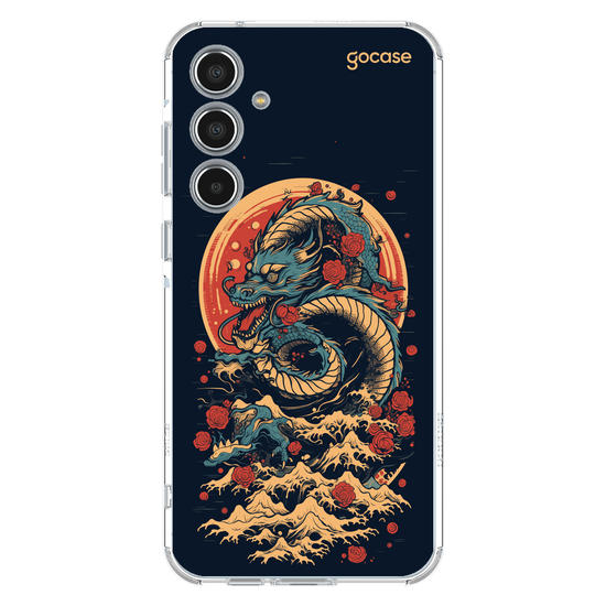 Capinha para celular  Dragão Oriental - Rosas