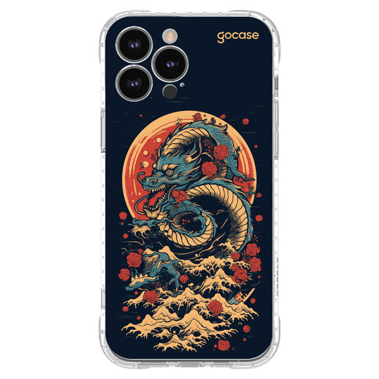 Capinha para celular  Dragão Oriental - Rosas