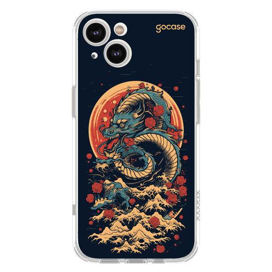 Capinha para celular  Dragão Oriental - Rosas