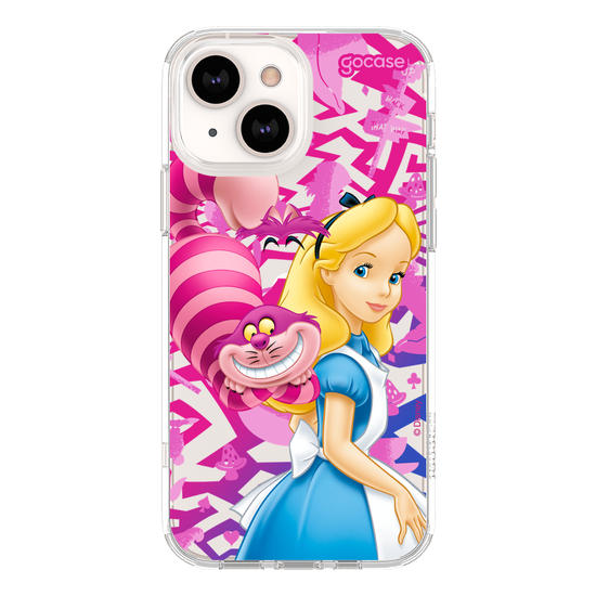 Capinha para celular Alice no País das Maravilhas - Alice e Gato Risonho