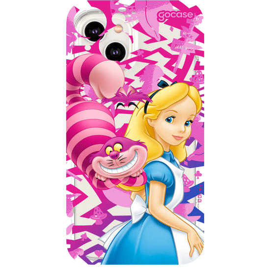 Capinha para celular Alice no País das Maravilhas - Alice e Gato Risonho