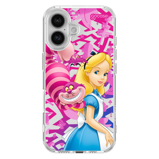 Capinha para celular Alice no País das Maravilhas - Alice e Gato Risonho