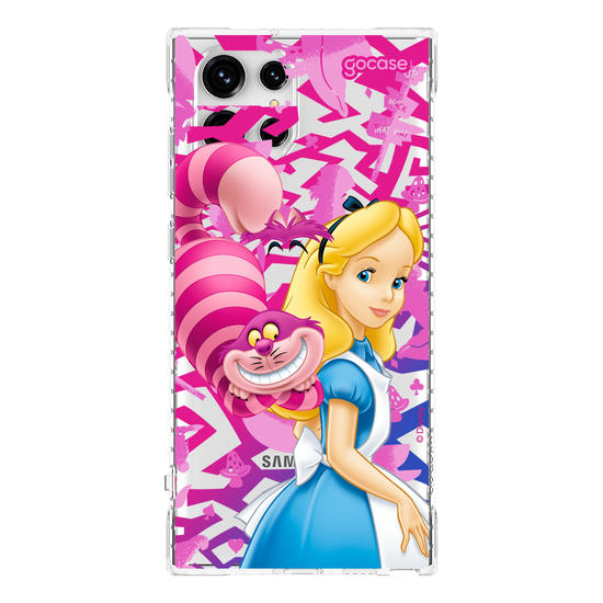 Capinha para celular Alice no País das Maravilhas - Alice e Gato Risonho