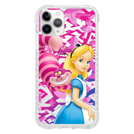 Capinha para celular Alice no País das Maravilhas - Alice e Gato Risonho