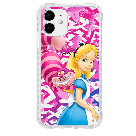 Capinha para celular Alice no País das Maravilhas - Alice e Gato Risonho