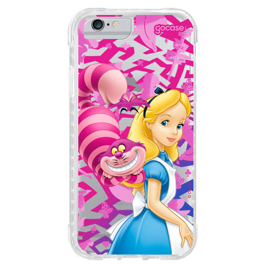 Capinha para celular Alice no País das Maravilhas - Alice e Gato Risonho