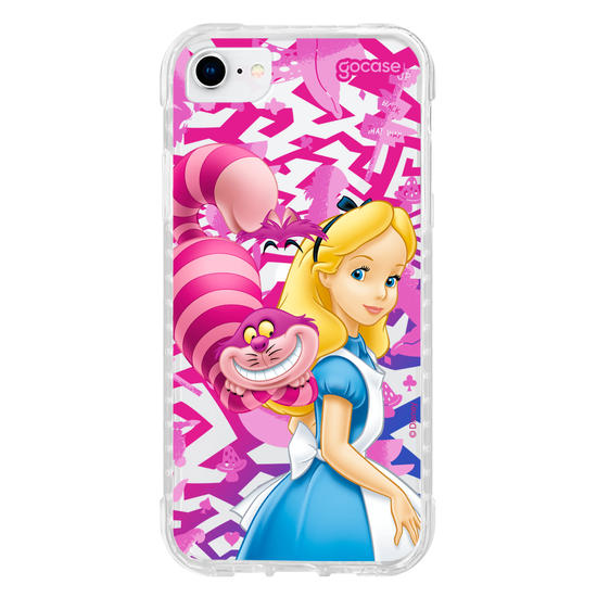Capinha para celular Alice no País das Maravilhas - Alice e Gato Risonho