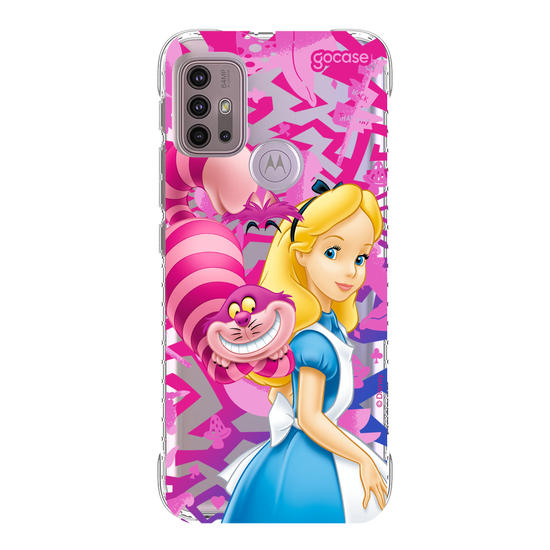 Capinha para celular Alice no País das Maravilhas - Alice e Gato Risonho