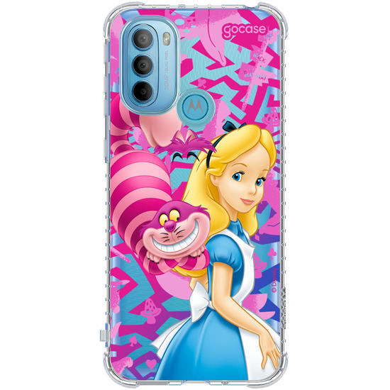 Capinha para celular Alice no País das Maravilhas - Alice e Gato Risonho