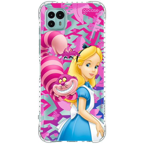 Capinha para celular Alice no País das Maravilhas - Alice e Gato Risonho