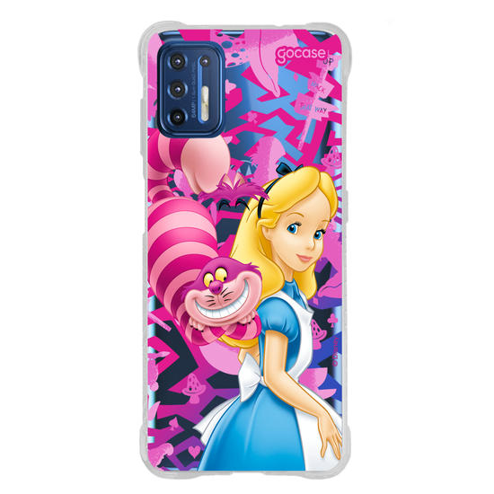 Capinha para celular Alice no País das Maravilhas - Alice e Gato Risonho