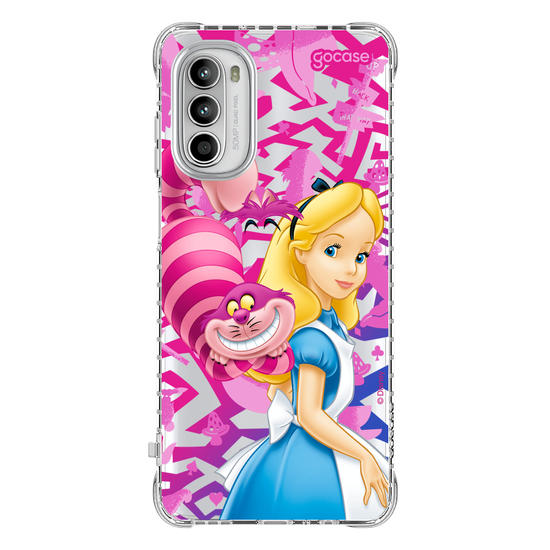 Capinha para celular Alice no País das Maravilhas - Alice e Gato Risonho