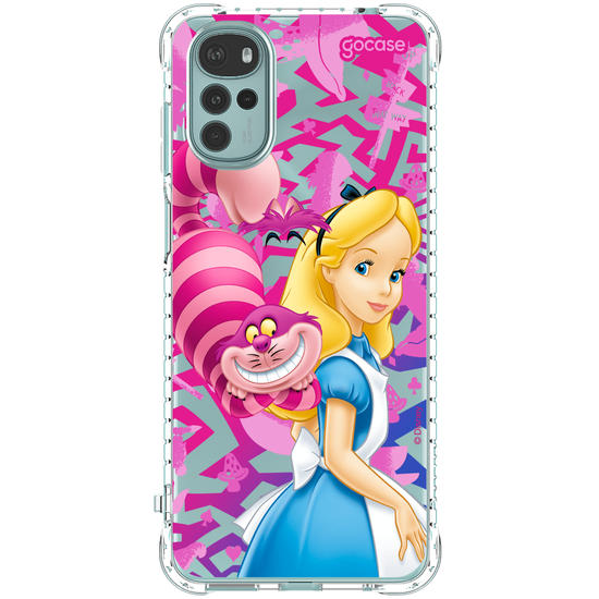 Capinha para celular Alice no País das Maravilhas - Alice e Gato Risonho