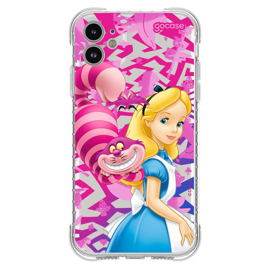 Capinha para celular Alice no País das Maravilhas - Alice e Gato Risonho