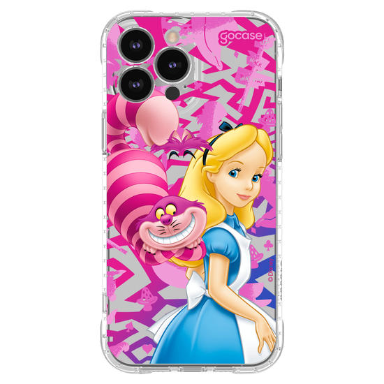 Capinha para celular Alice no País das Maravilhas - Alice e Gato Risonho