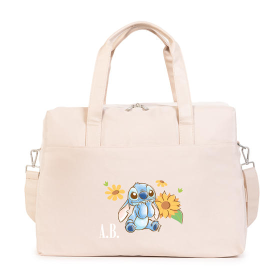 Bolsa Voyage - Lilo & Stitch - Stitch Fofo Girassóis Aquarela