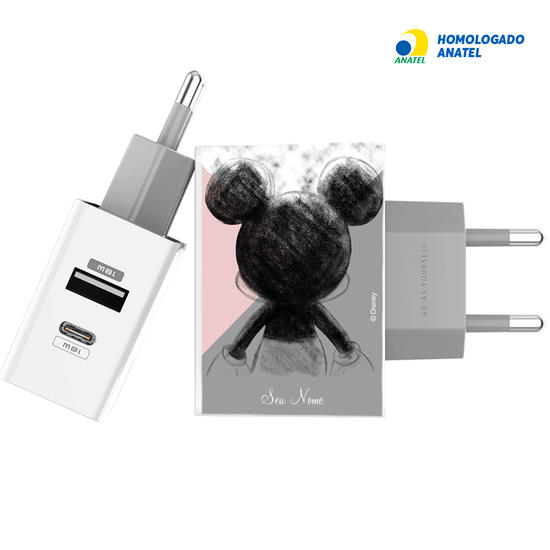 Carregador Turbo Power Gocase - Iphone / Android -  Disney - Mickey Tricolor
