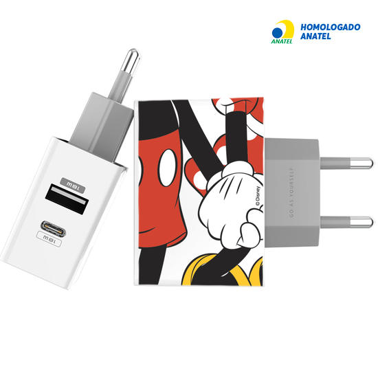 Carregador Turbo Power Gocase - Iphone / Android -  Mickey - Mãos Dadas