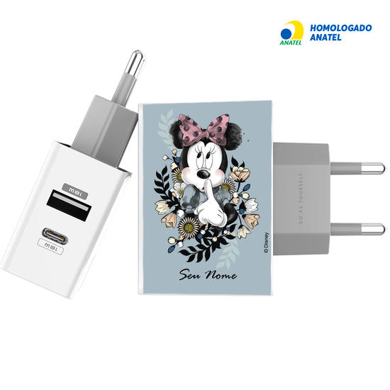 Carregador Turbo Power Gocase - Iphone / Android -  Disney - Minnie Floral