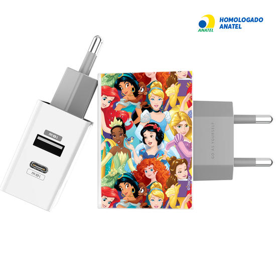 Carregador Turbo Power Gocase - Iphone / Android -  Disney - Princesas