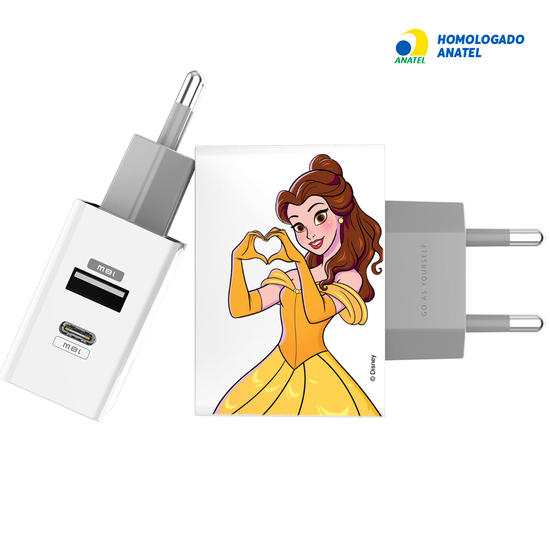 Carregador Turbo Power Gocase - Iphone / Android -  Disney Princesas - Bella Coração