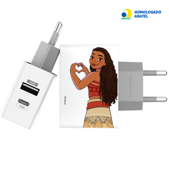 Carregador Turbo Power Gocase - Iphone / Android -  Disney Princesas - Moana Coração