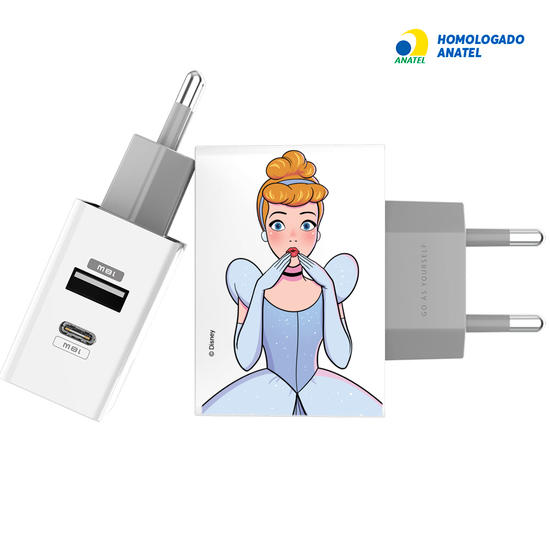 Carregador Turbo Power Gocase - Iphone / Android -  Disney Princesas - Cinderela