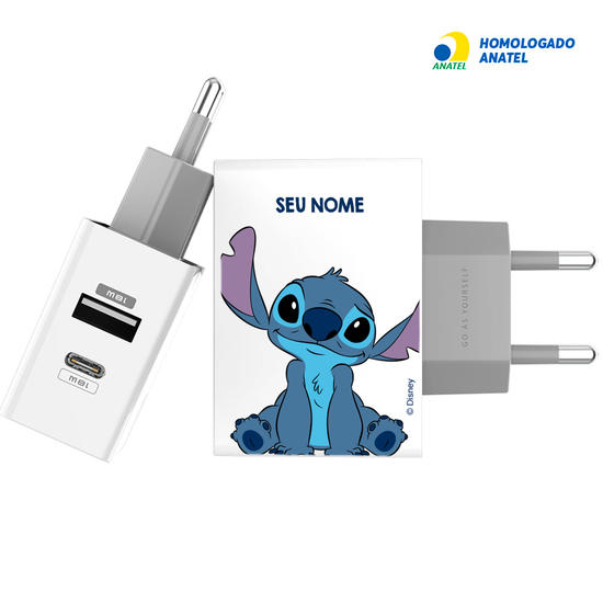 Carregador Turbo Power Gocase - Iphone / Android -  Lilo e Stitch - Stitch Cute