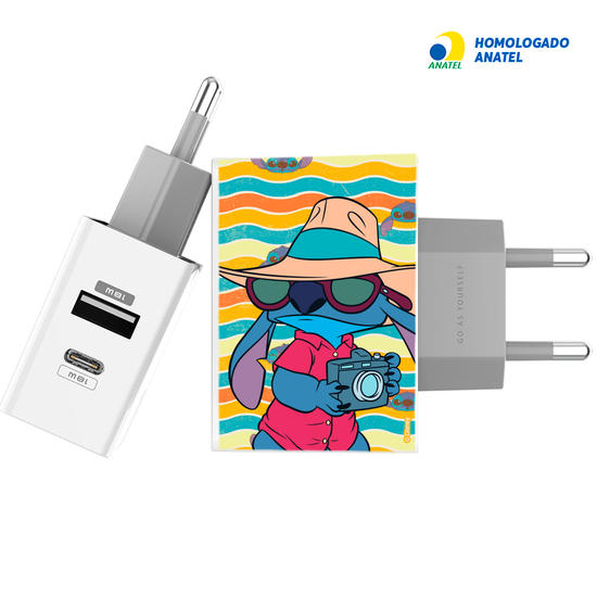 Carregador Turbo Power Gocase - Iphone / Android -  Lilo e Stitch - Holiday