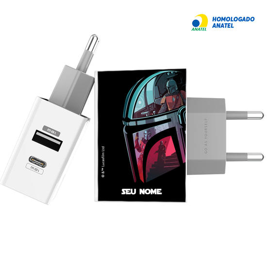 Carregador Turbo Power Gocase - Iphone / Android -  The Mandalorian - Capacete Mandaloriano