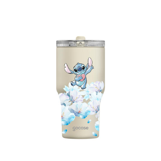 Copo Térmico Daily + Ebook -  Lilo & Stitch - Elegant Flower