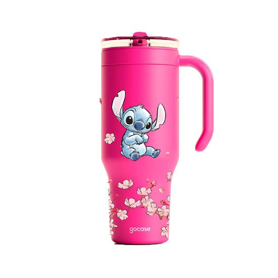 Copo Térmico Life + Ebook -  Lilo & Stitch - Classical Rose