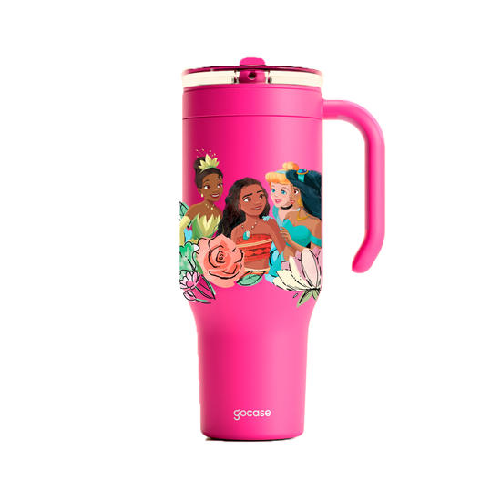 Copo Térmico Life + Ebook -  Princesas - Super Floral