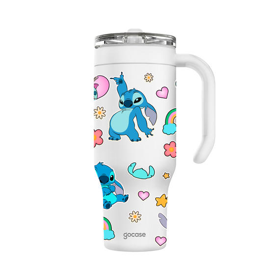 Copo Térmico Life + Ebook -  Lilo & Stitch - Stickers Cute